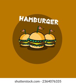 Ilustración vectorial comida rápida 3 Icono de Humberger.