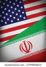 Illustration Vector Featuring USA and Iran Identity