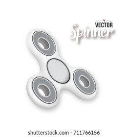 Illustration of Vector Fidget Spinner. 3D Realistic Modern Relaxation Spinning Gadget Icon Isolated on White