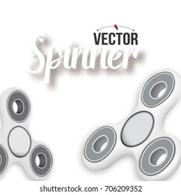 Illustration of Vector Fidget Spinner Banner Template. 3D Realistic Vector Modern Relaxation Spinning Gadget Banner