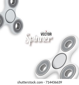 Illustration of Vector Fidget Spinner Banner. 3D Realistic Modern Relaxation Spinning Gadget Banner