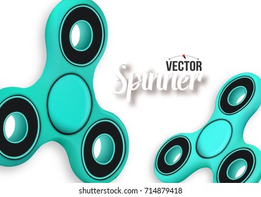Illustration of Vector Fidget Spinner Banner. 3D Realistic Modern Relaxation Spinning Gadget Banner