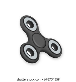 Illustration of Vector Fidget Spinner Vector Toy. Realistic Hipster Finger Spinning Toy for Relaxation Hand Spinner Isolated on White Background