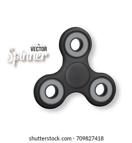 Illustration of Vector Fidget Spinner Toy. 3D Realistic Vector Modern Relaxation Spinning Gadget Icon Isolated on White