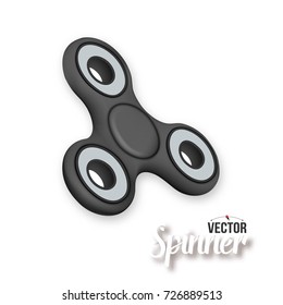 Illustration of Vector Fidget Spinner Toy. 3D Realistic Vector Modern Relaxation Spinning Gadget Icon Isolated on White