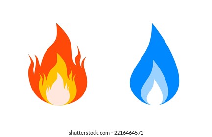 Illustration vector of fire and water 
