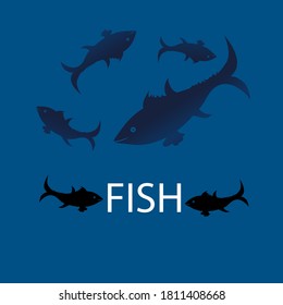 illustration vector of fish isolated on blue background. eps 10