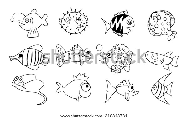 Illustration Vector Fish Isolated On White Stock Vector (Royalty Free ...