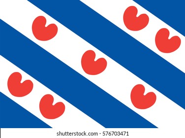 Illustration vector flag of Friesland or Frisia is a province in the northwest of the Netherlands.