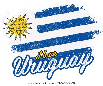 Vektorgrafik mit Text (Ich liebe Uruguay)