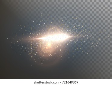 Illustration of Vector Flash LIght Lens Flare. Transparent Light with Explosion Effect