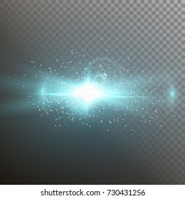 Illustration of Vector Flash LIght Lens Flare. Transparent Light with Explosion Effect