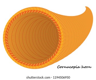 Illustration vector flat cartoon isolated of wicker empty plenty of horn or cornucopia on harvest party decoration or happy thanksgiving day as concept