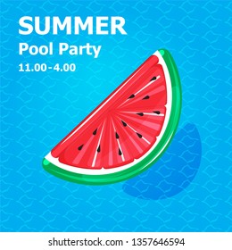 illustration vector flat cute cartoon of inflatable or float on invitation card summer pool party concept 