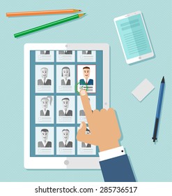 Illustration of vector flat design business composition