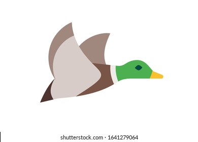 Illustration Vector of flaying duck flat design Perfect for T Shirt design,logo,sticker eps 10