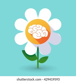 Illustration of a  vector flower with a brain
