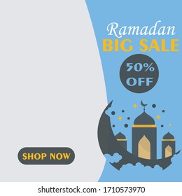 Illustration Vector: Flyers for Ramadan Big Sale Less fo 50% to Shop Now