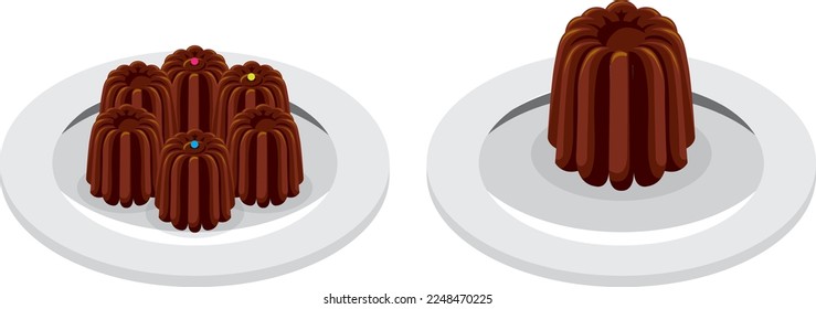 canelé ilustración vector food postsert sweets