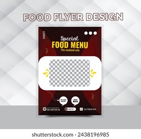 An illustration of a vector food flyer template for a restaurant or fast food franchise.