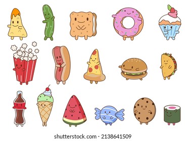 Illustration or a vector of foods with limbs.