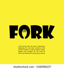 Illustration Vector: FORK design with wording logo type for business