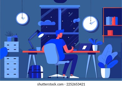 Illustration in vector form for Blue Monday. the year's most gloomy and saddest day.