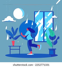 Illustration in vector form for Blue Monday. the year's most gloomy and saddest day.