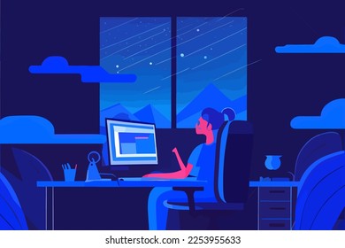 Illustration in vector form for Blue Monday. the year's most gloomy and saddest day.