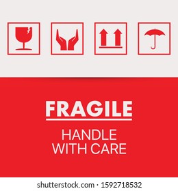 Illustration vector: Fragile Handle with Care Sticker