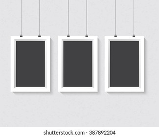 Illustration of Vector Frame Mockup Set. Realistic Vector EPS10 Frame on the Wall Poster Template Set