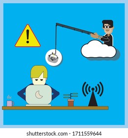 Vector de ilustración: Alerta de fraude y estafa. Advertencia de estafa y fraude 