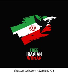 illustration vector of free iranian woman,dove symbol of freedom perfect for print,banner,poster,etc