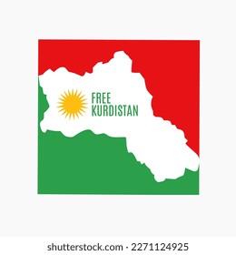 Illustration vector of free kurdistan map perfect for print,etc