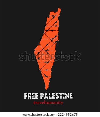 illustration vector of free palestine,save humanity,wire symbol,perfect for campaign,poster,etc