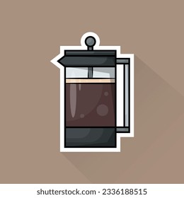 Illustration Vector of French Press in Flat Design