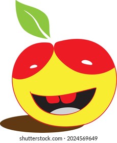 illustration vector fruit laugh best for emoticon