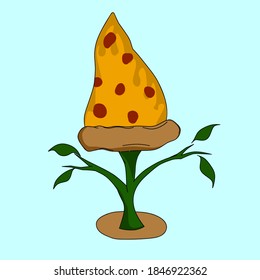 Illustration vector funny pizza tree
