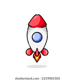 illustration vector of funny rocket perfect for print,etc