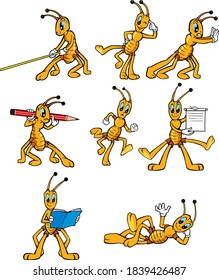 illustration vector Funny small ants set
