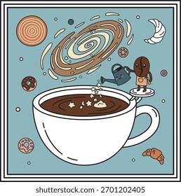 Illustration Vektor Galaktische Kaffee Brew