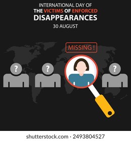 illustration vector gaphic of magnifying glass looking for people, perfect for international day, the victim of enforced, disappearances, celebrate, greeting card, etc.