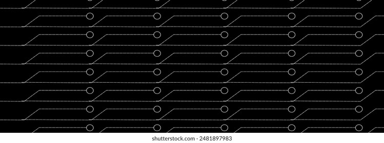 Illustration, vector, Geometry, line and ciecle, pattern, overlapping, orderly arrangement background, black, white and gradient color, banner, website. , technology, cyber security network.