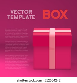 Illustration of Vector Gift Box. Realistic Vector Present Gift Box Cartoon Style.