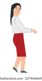 illustration vector a girl pointing at something