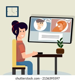 videollamada de vectorial de ilustración 