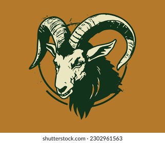 Illustration vector of a goat head
