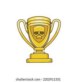 illustration vector of  gold trophy cup perfect for symbol,etc