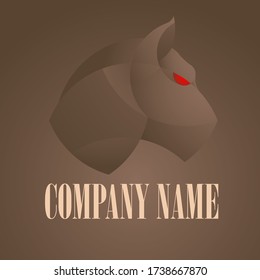 Illustration vector golden ratio design of puma lion head isolated brown colour. Perfect to use for your logo or icon your company and good to use for mascot of gamers.