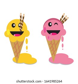 Illustration vector grafic of ice cream character